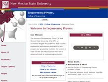 Tablet Screenshot of engineeringphysics.nmsu.edu